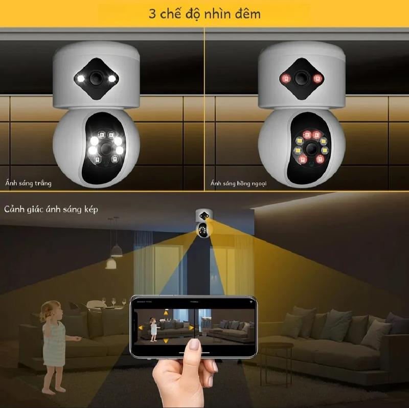 Product Introduction of (tặng chân đế)camera kép wifi 4mp 2k quay 360,đàm thoại 2 chiều, theo dõi chuyển động,nhìn đêm có màu. camera khupho Chụp Ảnh Đèn đếm imou 2