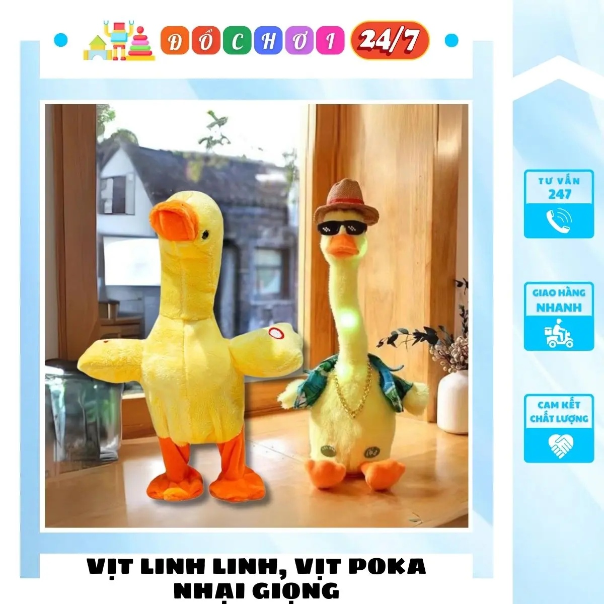 Vịt linh linh, Vịt Poka biết nói, biết đi, biết hát, có tiếng kêu quạc quạc vui nhộn (Sử dụng Pin sạc)