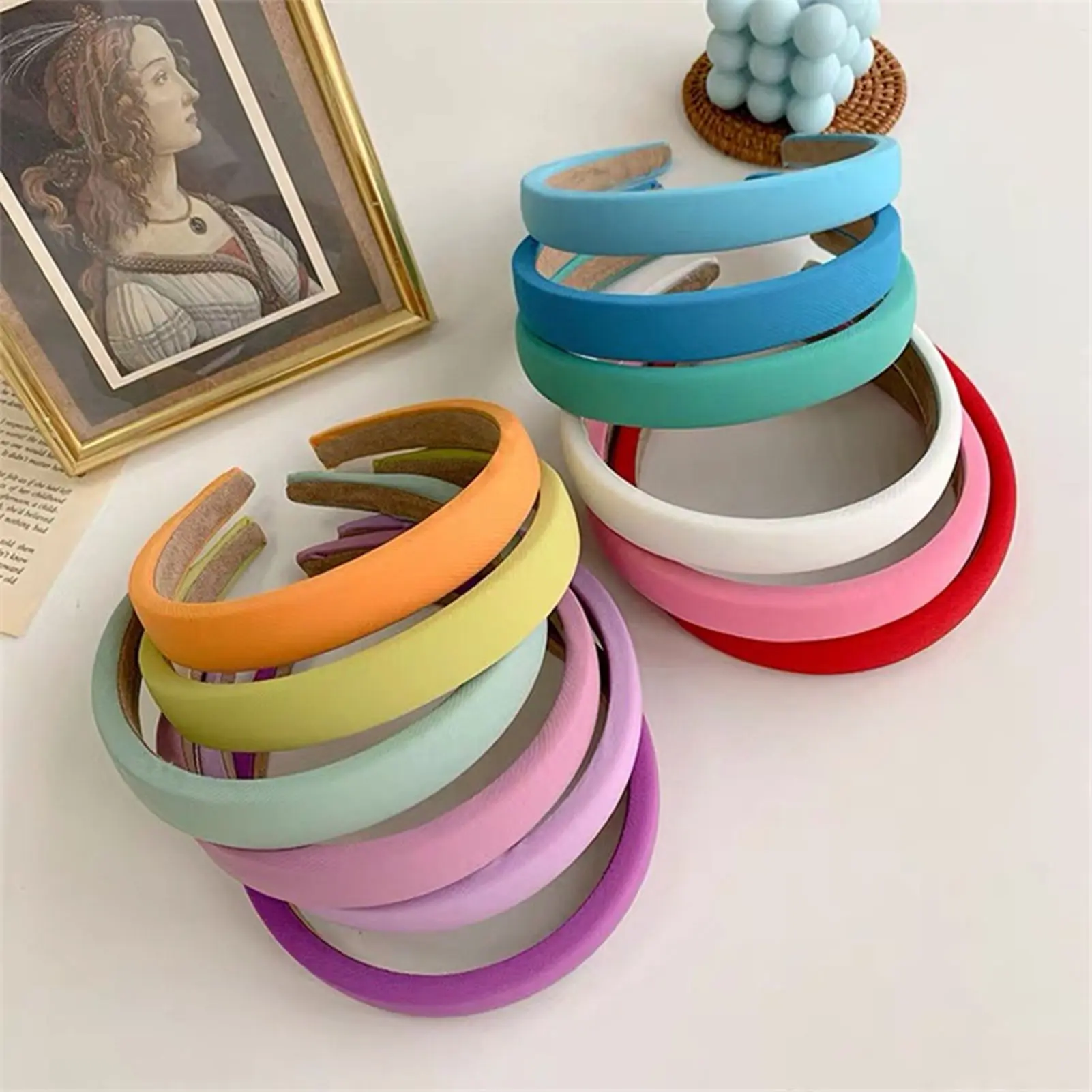Vòng Tóc Ngọt Ngào Cho Nữ, Băng Đô Rộng Không Trượt Để Cố Định Tóc, Màu Pastel, Cho Cuộc Sống Hàng Ngày