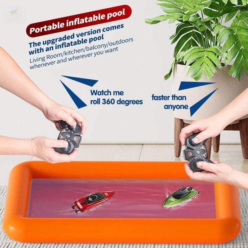 RC Children's Mini Remote Control Boat Speedboat Summer Swimming High Speed Rowing Submarine Toys for Boys Children Gift 5