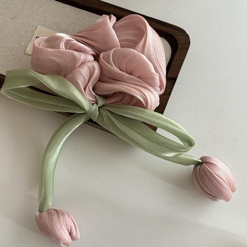 Kẹp Tóc Ruy Băng Hoa Tulip, Thời Trang Và Thanh Lịch, Dành Cho Phụ Nữ Và Trẻ Em Gái Women 3