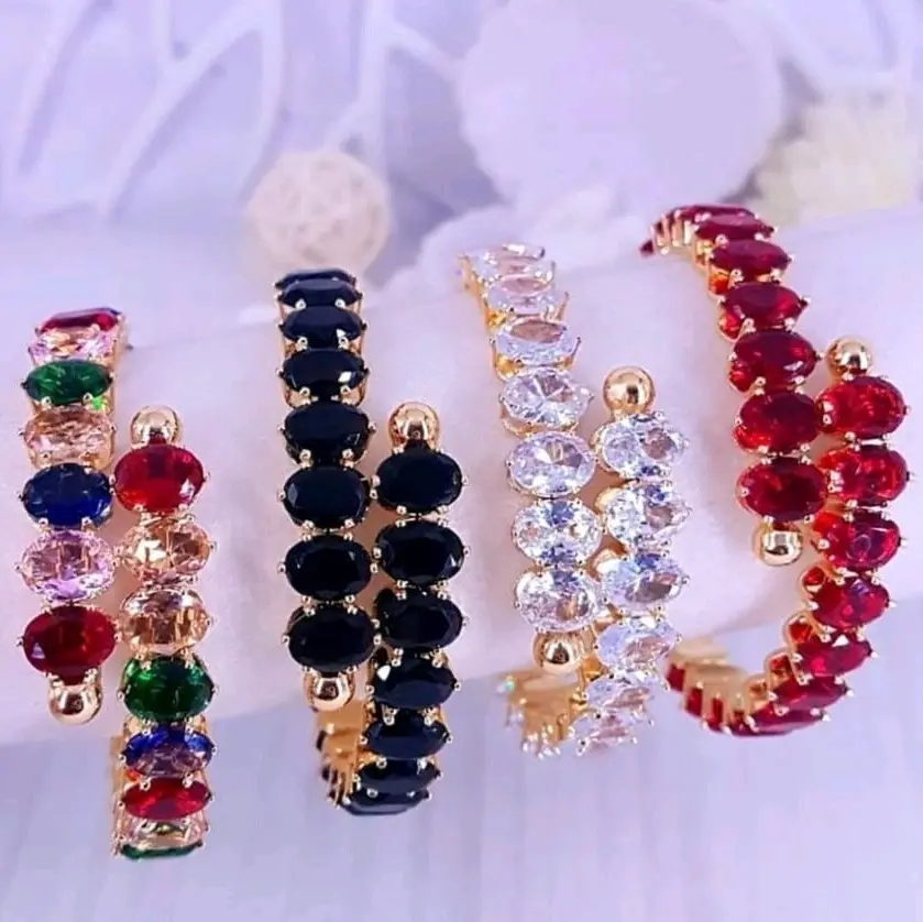 gelang warna pelangi dan 3 warna model vanesa wanita Asesoris Gold Titanium Emas Bracelets