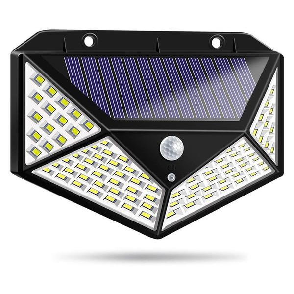 Đèn LED năng lượng mặt trời chống nước cảm biến chuyển động 100 LED 3 chế độ siêu sáng 4