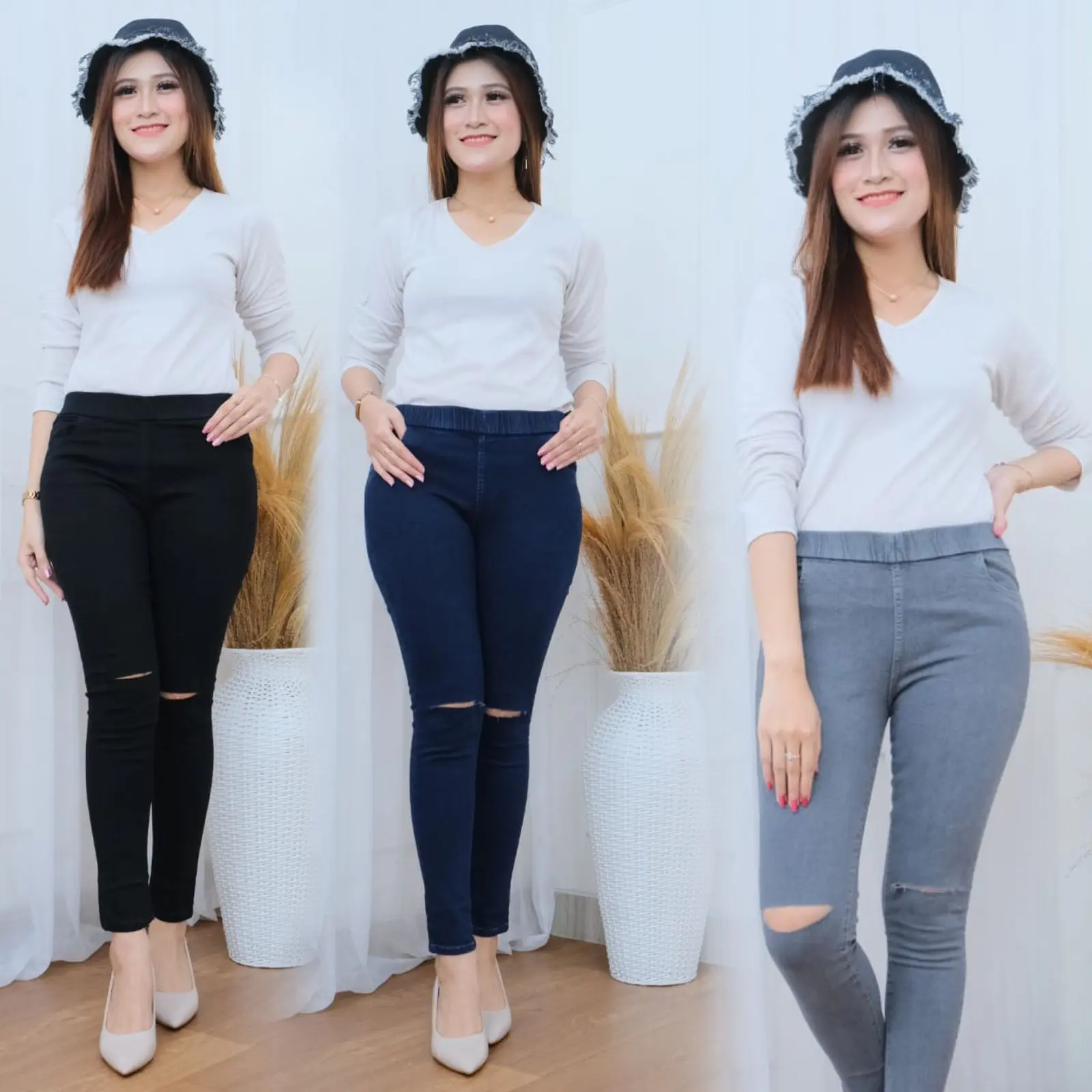 Legging Jeans Ripped Knee 29-42 Premium