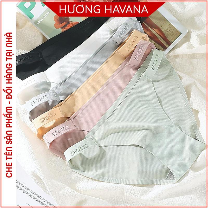 Quần lót nữ su gân tăm tam giác dây sườn dẹt in chữ SPORT nổi cá tính FLQ210