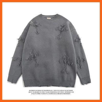 Áo Len Tua Rua Rick Mỹ Cho Nam, Áo Khoác Cổ Tròn Dáng Rộng, Cho Mùa Thu Và Mùa Đông Màu Xám