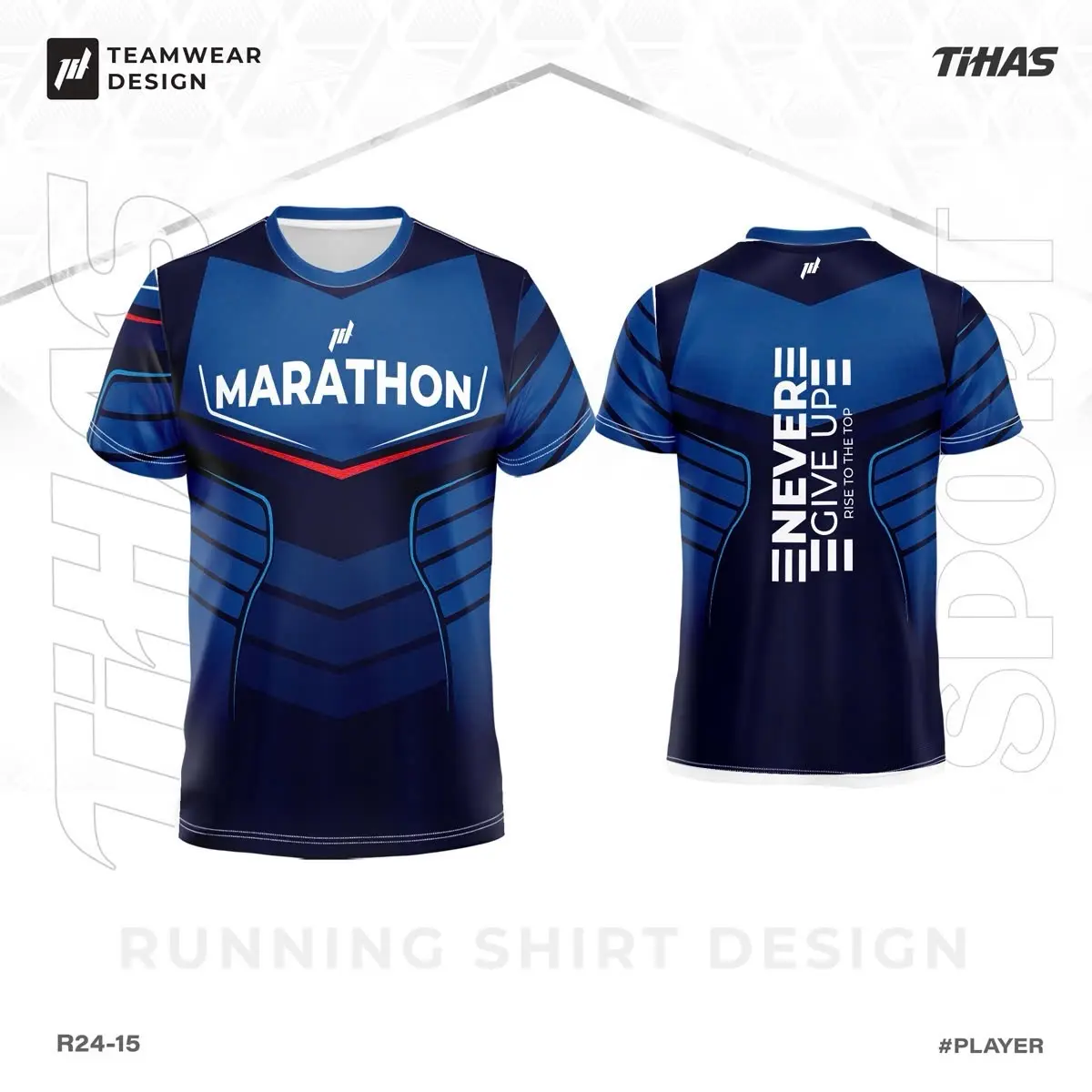Áo chạy bộ Nam Nữ MARATHON R24-15 vải co dãn, thoáng khí, hút mồ hôi nhanh - Tim, Sport