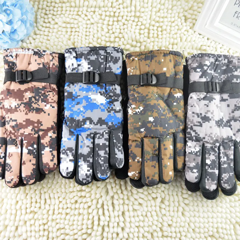 Outdoor Camouflage Gloves Men's and Women's Winter Mountaineering Warm Thickened Cold Protection Waterproof Windproof Skiiing Cycling Gloves