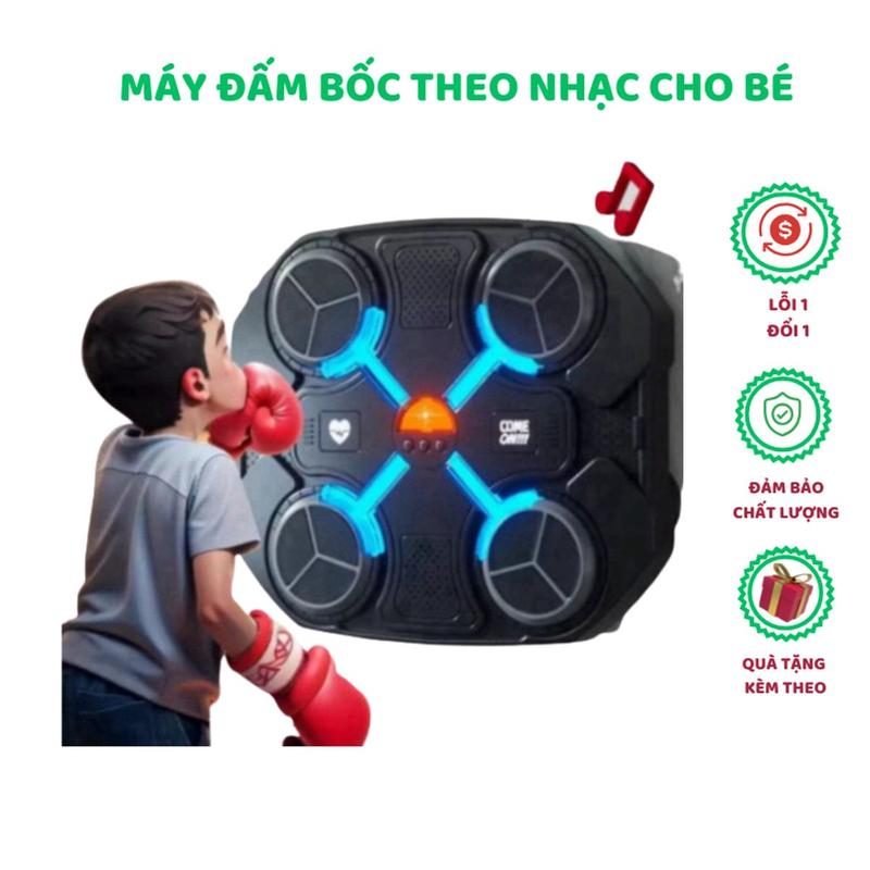 Đồ Chơi Đấm Bốc Theo Nhạc Treo Tường cho trẻ em tặng kèm găng tay dùng trong nhà Đồ chơi boxing điện tử theo nhạc đèn led kết nối bluetooth Kiko Toy