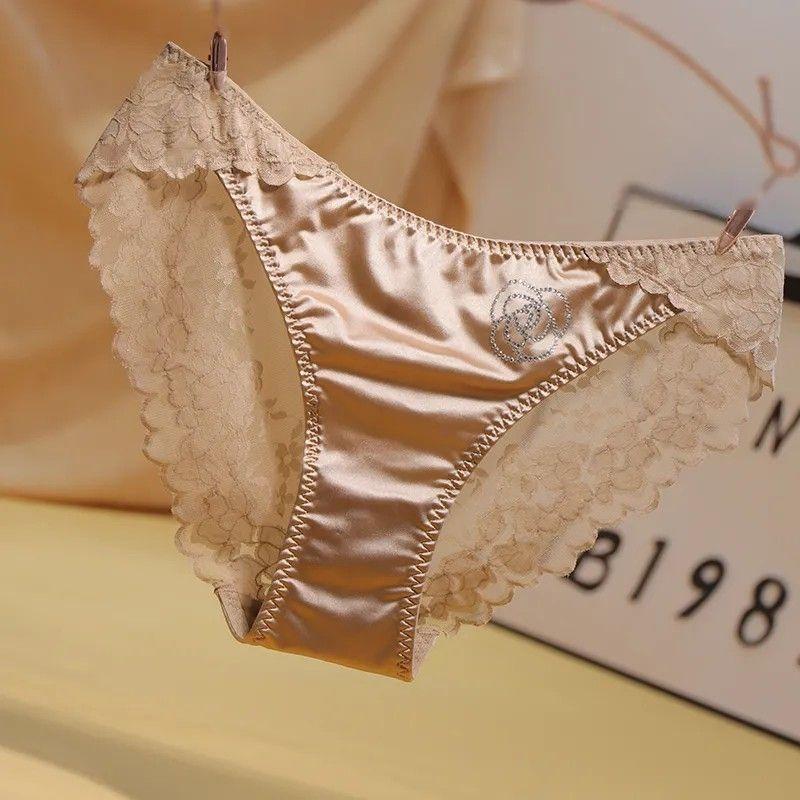 [HÀNG MỚI] QUẦN LÓT LỤA SATIN KẾT HỢP LƯỚI THÊU HOA XUYÊN THẤU 3