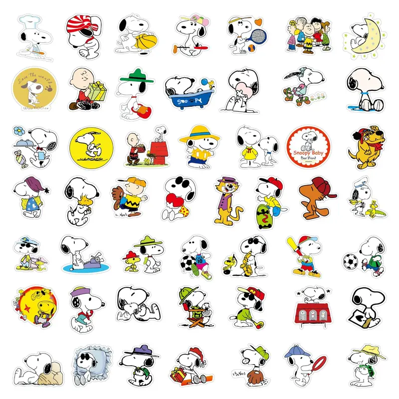 50 Pcs Sticker Snoopy Vinyl Waterproof untuk Tempelan Laptop Tumbler HP Koper DIY [17] 2