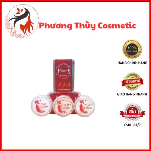 Bộ dùng thử kem sâm Red Ginseng, hỗ trợ trắng da, mờ nám, tàn nhang. Skincare Son