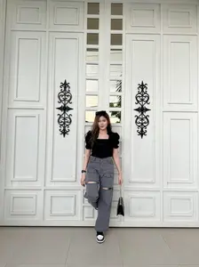 Cargo Jeans Sobek Big Size Jumbo 27-42 Celana Panjang Wanita