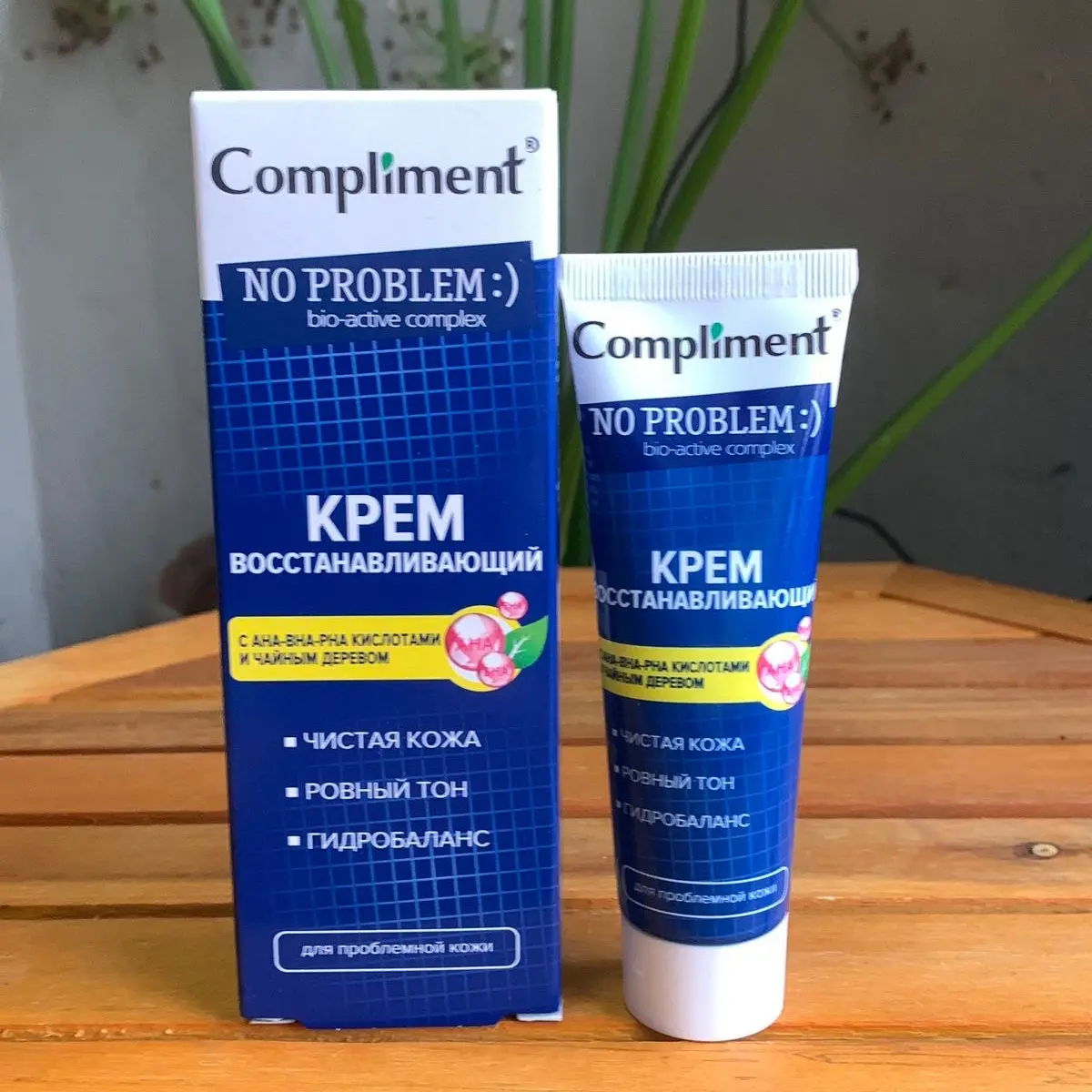 Kem dưỡng Compliment No Problem AHA BHA PHA TEA TREE OIL cải thiện và Phục hồi da mụn hàng Nga