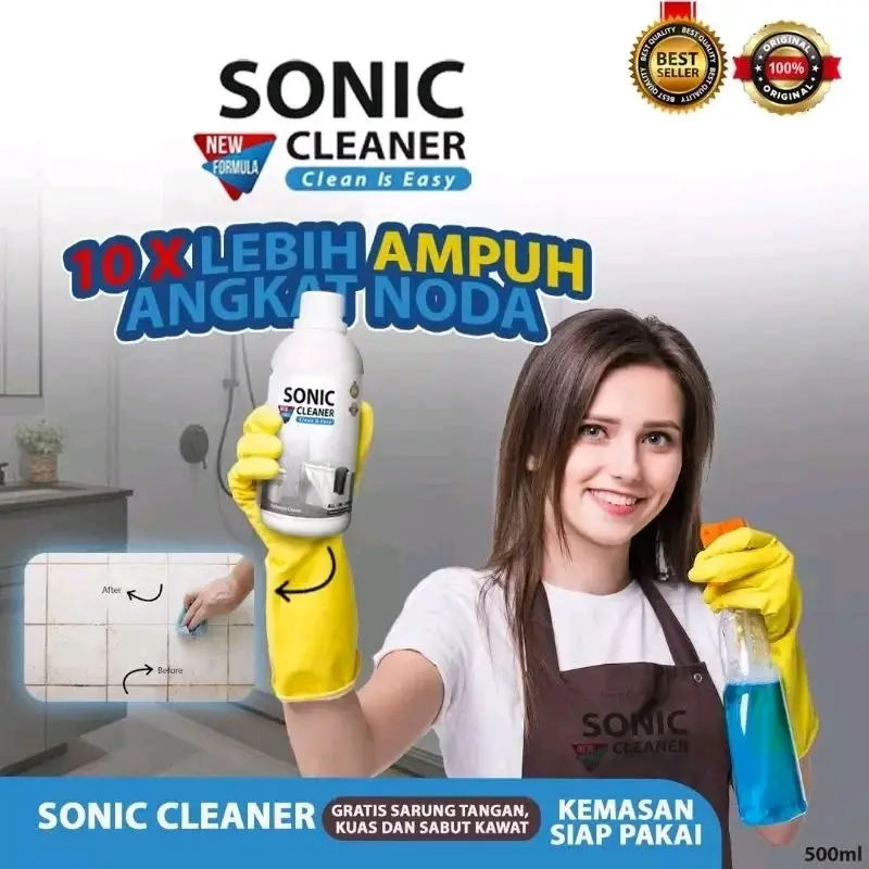 SONIC Toilet Cleaner pembersih kerak toilet keset kamar Pembersih Noda Kerak Toilet Kloset 1 Liter Produk 100% original ampuh Pembersih Kerak Toilet Kemasan 1 Liter / Keramik / Kran / Stainless / Kloset / Cairan Ajaib By Sonic Shower 2