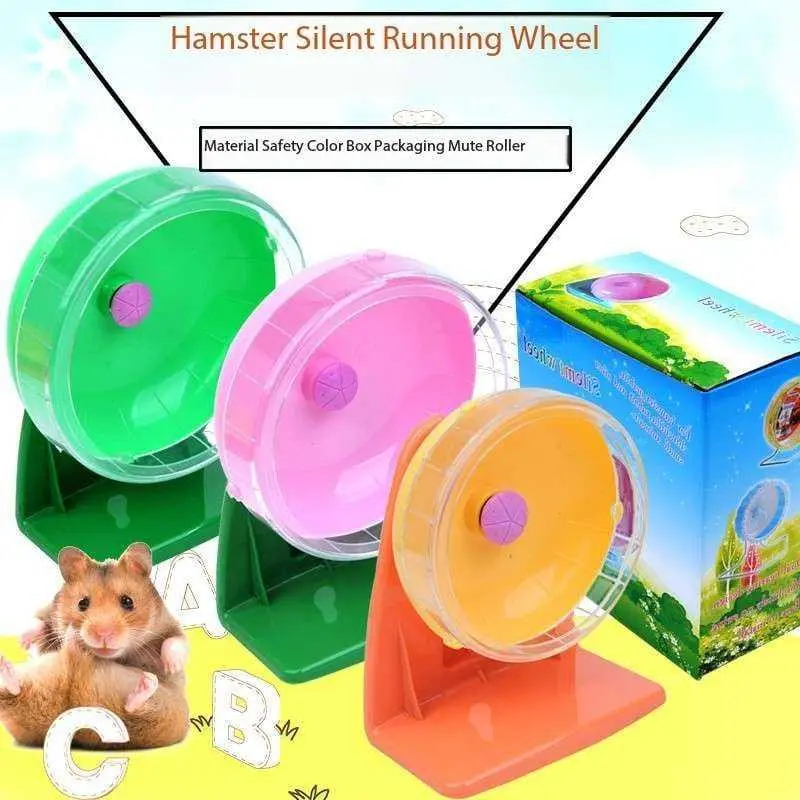 1 Set - Silent Plastic Running Wheel + Bracket / Roda Putar Hamster ...