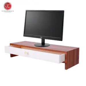 DEcTionS Meja Kayu Laci Stand Dudukan Monitor Laptop Komputer Minimalis Portable Serbaguna 60x20x13 cm Computer Hitam Putih