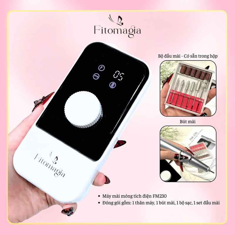Máy mài FM230 tích điện công xuất cao chuyên dụng làm tiệm - 35000 vòng/phút - Đầu sạc Type C cực nhanh - Tặng hộp đầu mài phá gel/ Bảo hành 6 tháng