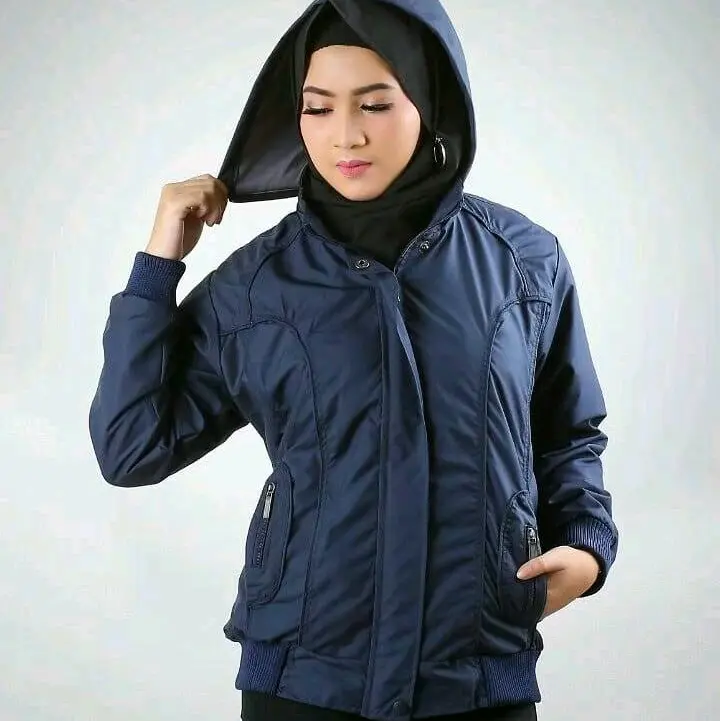 Jaket Anti Air Anti Dingin Jaket Fashion Taslan Premium Waterproof Polos Jaket Unisex wanita cewe 1