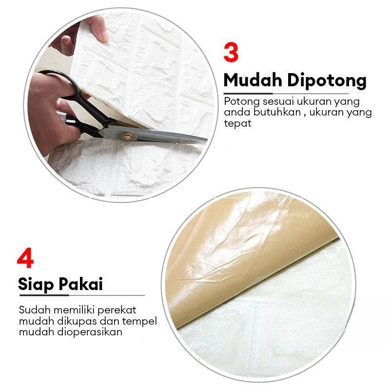 PROMO KHUSUS Stiker Dinding Tembok Sticker Dinding Kamar Ukuran 70x77cm 3D Foam Bata Classic Walpaper Stiker PROMO KHUSUS Stiker Dinding Tembok Sticker Dinding Kamar Ukuran 70x77cm 3D Foam Bata Classic Walpaper Stiker