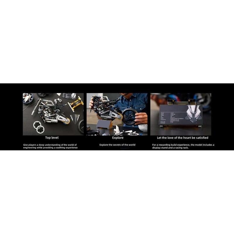 Product Introduction of New Building Bocks Simulation Motorcycle Decoration Assembly Model Difficult Toy Boy Educational Creature Gifts 5