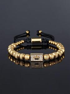 Pulsera de Hombre con Decoración de Pedrería, Pulsera Ajustable de Cuentas, Regalo de Joyería para Acción de Gracias, Navidad y Día del Padre