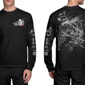 kaos animasi lengan panjang Katun Combat Distro Baju Pria Oblong Keren