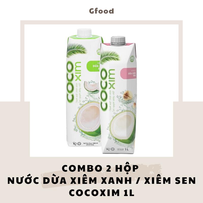 COMBO 2 HỘP Cocoxim Nước Dừa Xiêm Xanh Xiêm Sen 1L