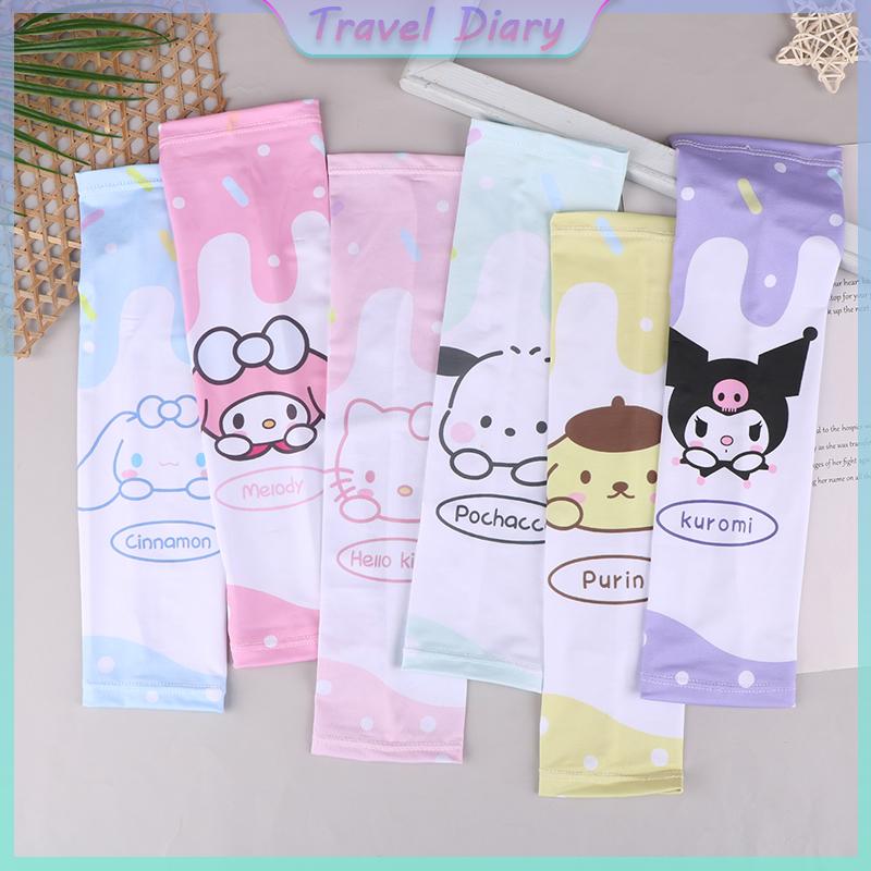 Product Introduction of Sanrio Anime Hello Kitty Kids Arm Sleeves Sun Protection Cooling UV Protection Sleeves Anti-Slip Ice Silk Arm Covers Gift 11
