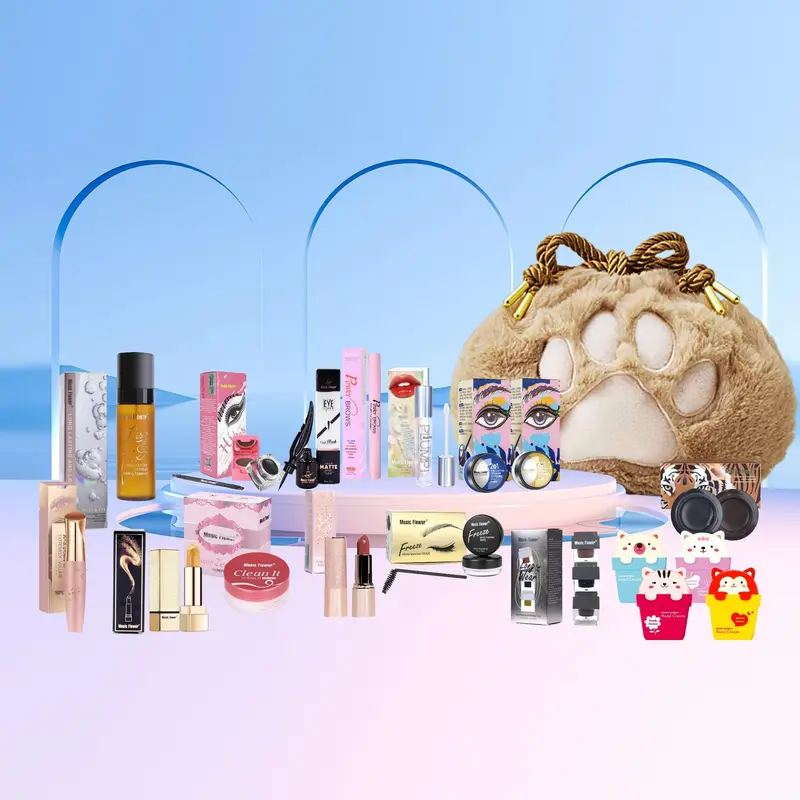 Complete Makeup Set for Women, 1 Set Including Eyeliner, Eyebrow Powder, Lip Gloss, Eyebrow Setting Gel, Setting Spray, Lipstick, Gilded Lipstick, Mascara, Makeup Remover, Hand Cream, Perfect for Professional & Daily Use, Gift Box 0