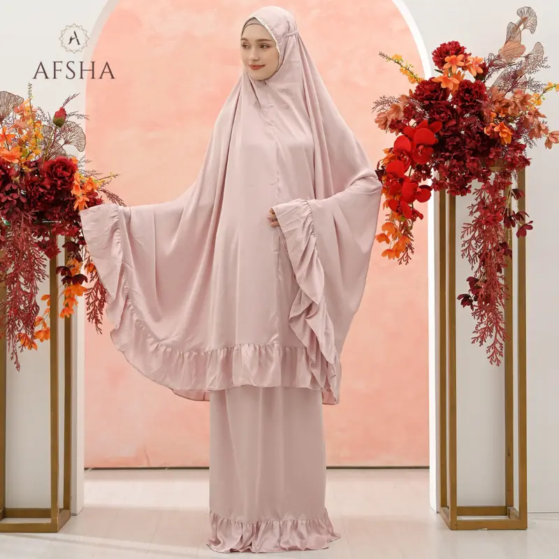 Afsha - Mukena Dewasa Raima 2in1 Series (Free Sajadah, Pouch & Box Hampers) 7