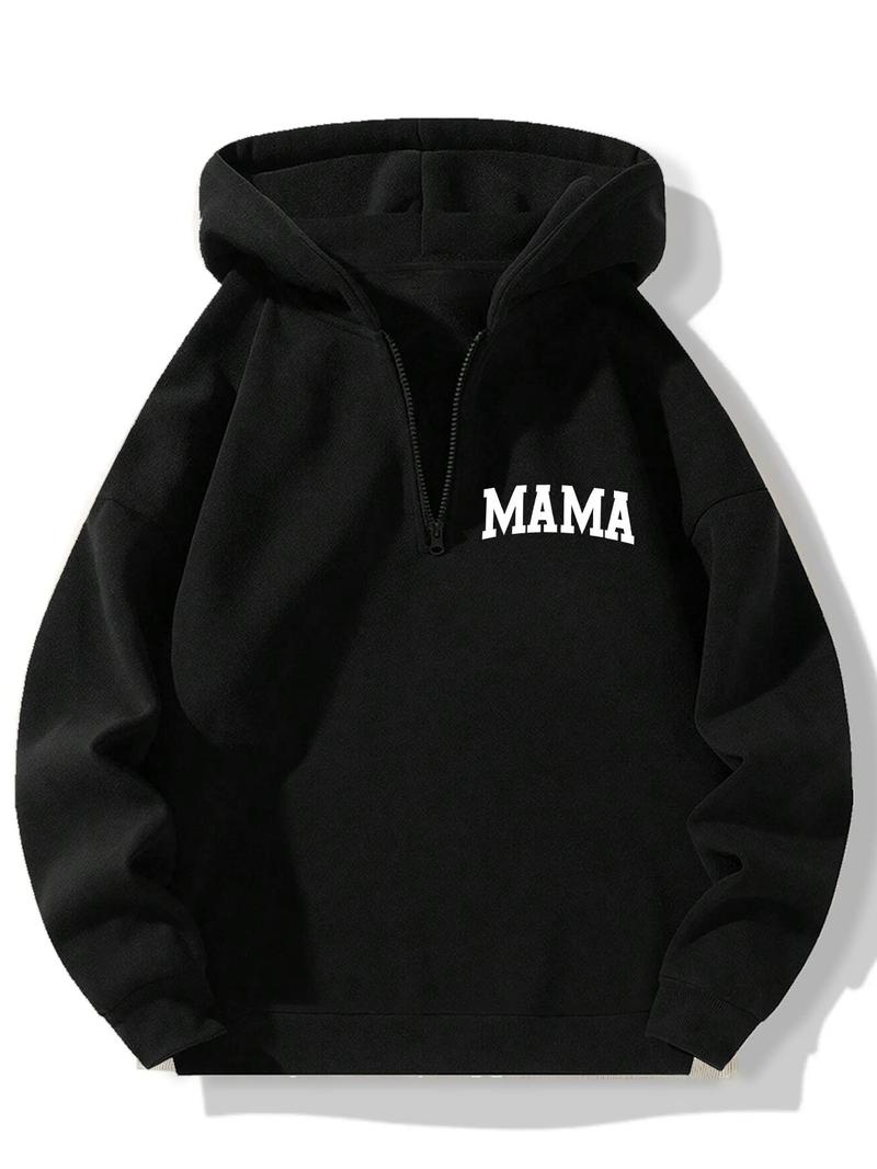 Product Introduction of Women's Letter & Leopard Print Hoodie, Casual Trendy Style Cozy Long Sleeve Hooded Sweatshirt for Fall & Winter, Women's Clothes for Daily Wear 4