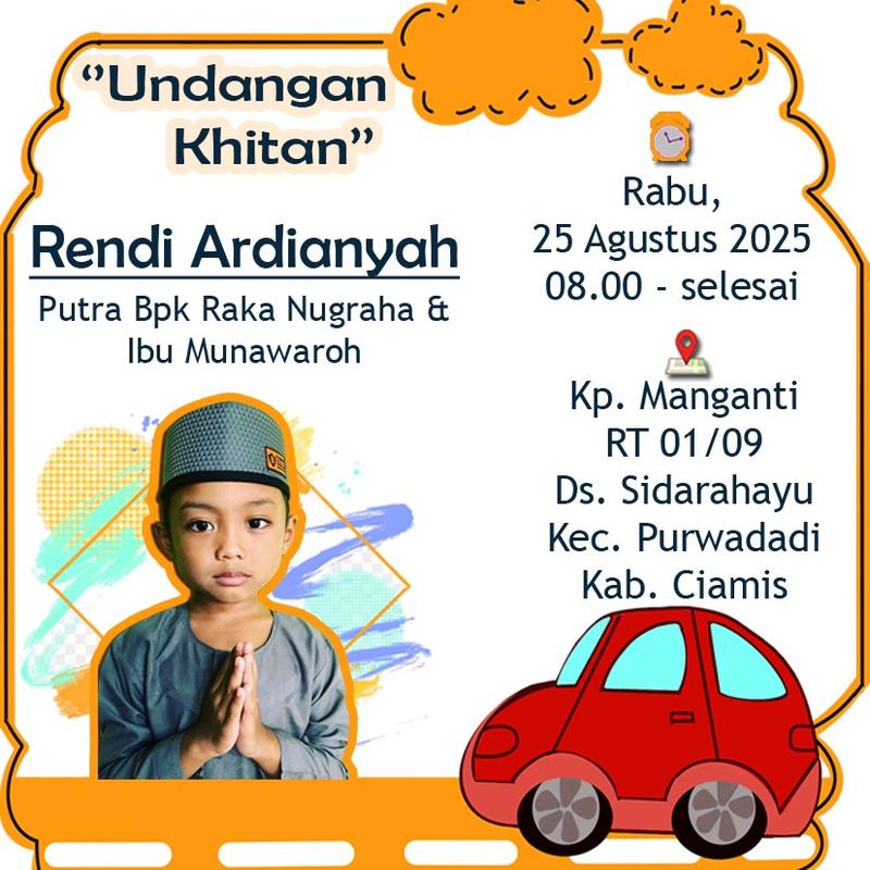 Undangan Khitan Mini Kopi/Masako Per 100pcs Kertas Cards 5
