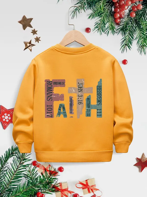 Boy's Letter Print Crew Neck Sweatshirt, Casual Long Sleeve Pullover for Fall & Winter, Kids Clothes for Daily Wear 2