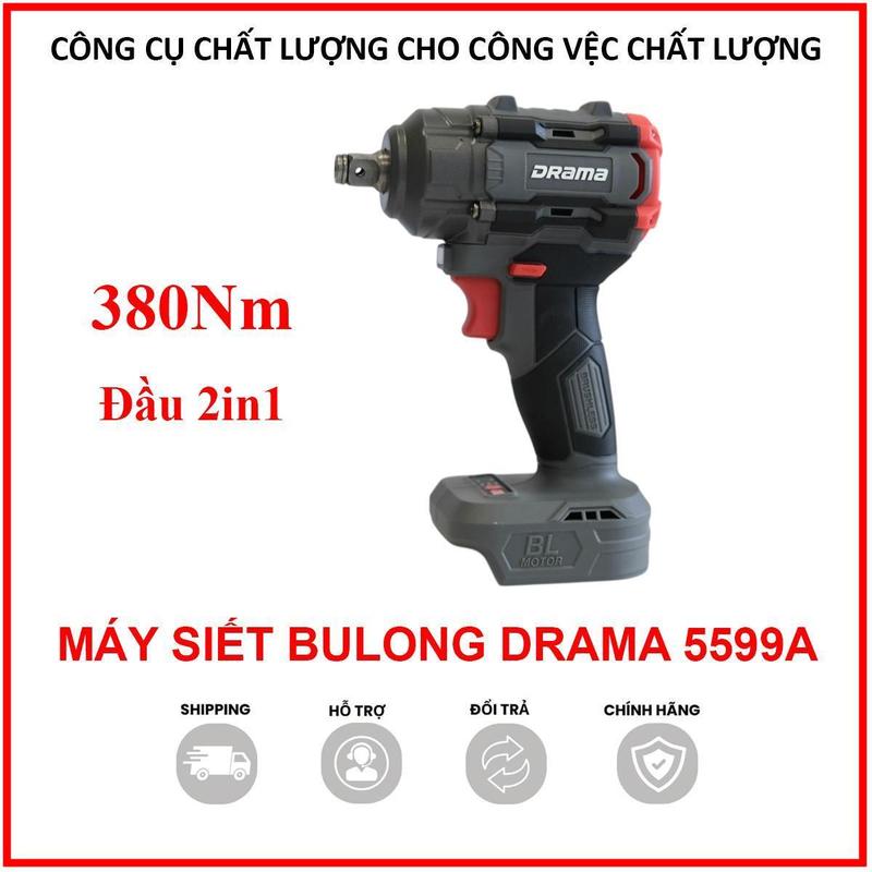 Thân Máy Siết Bulong pin Drama 5599A Flex 380Nm động cơ không chổi than đầu bulong 1/2 2in1