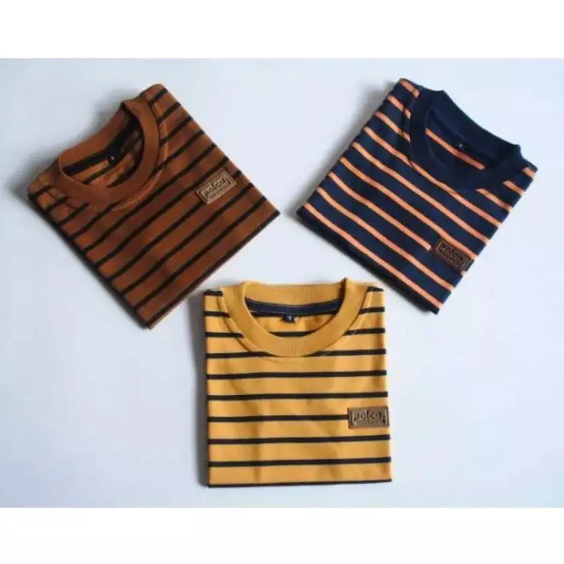 Kaos anak stripe earthtone series by polca. Fashion