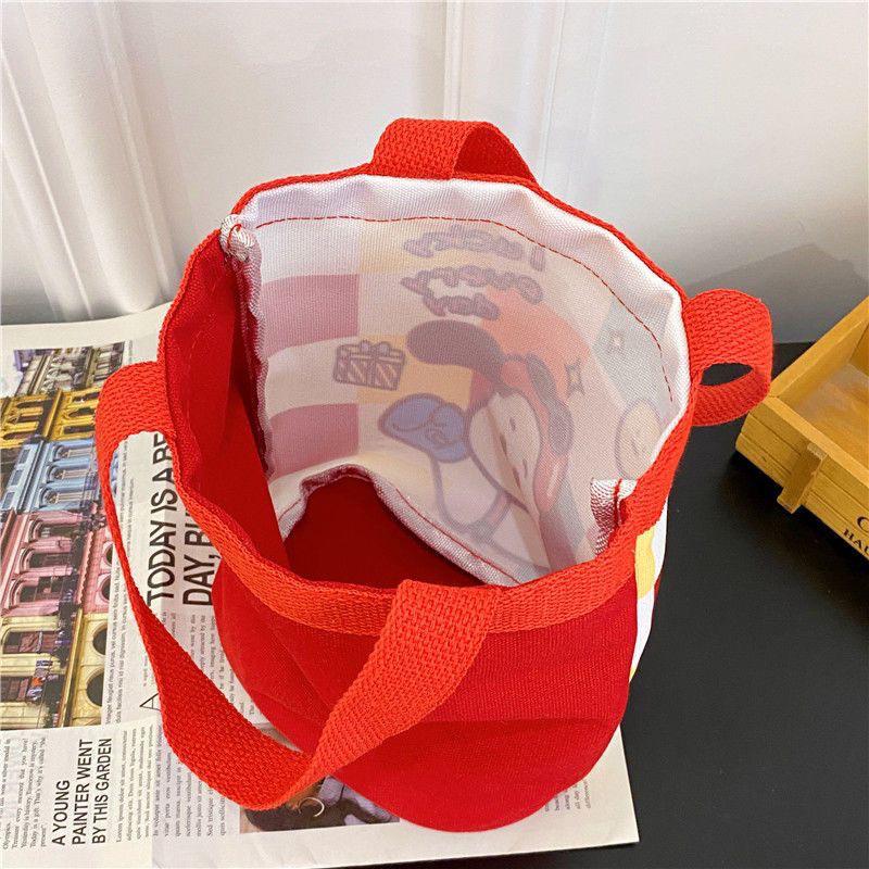 Product Introduction of Túi Bucket Vải Bố, Phong Cách Thường Ngày Tote, Dành Cho Nữ, In Hình Hoạt Hình, Túi Ăn Trưa, Túi Mua Sắm, Túi Đi Học 15