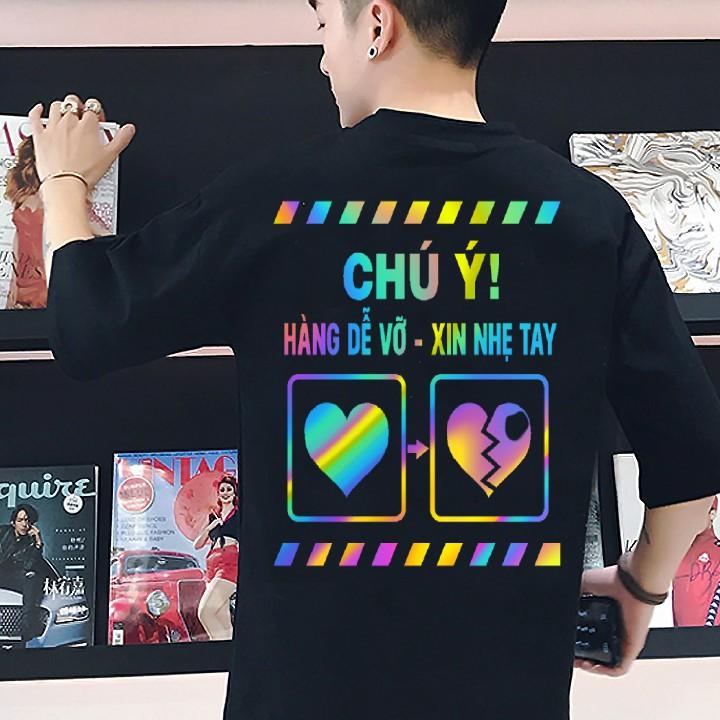 ÁO THUN NAM NỮ PHẢN QUANG TRÁI TYM ( muốn mặc thoải mái thì tăng lên 1 sz) Menswear Cổ Tròn Top Jean