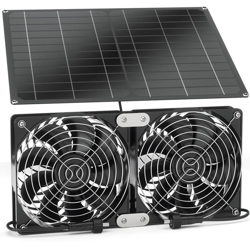 Quạt không thấm nước, 25W, thích hợp cho nhà kính ngoài trời và nhà gà, chạy bằng năng lượng mặt trời 0