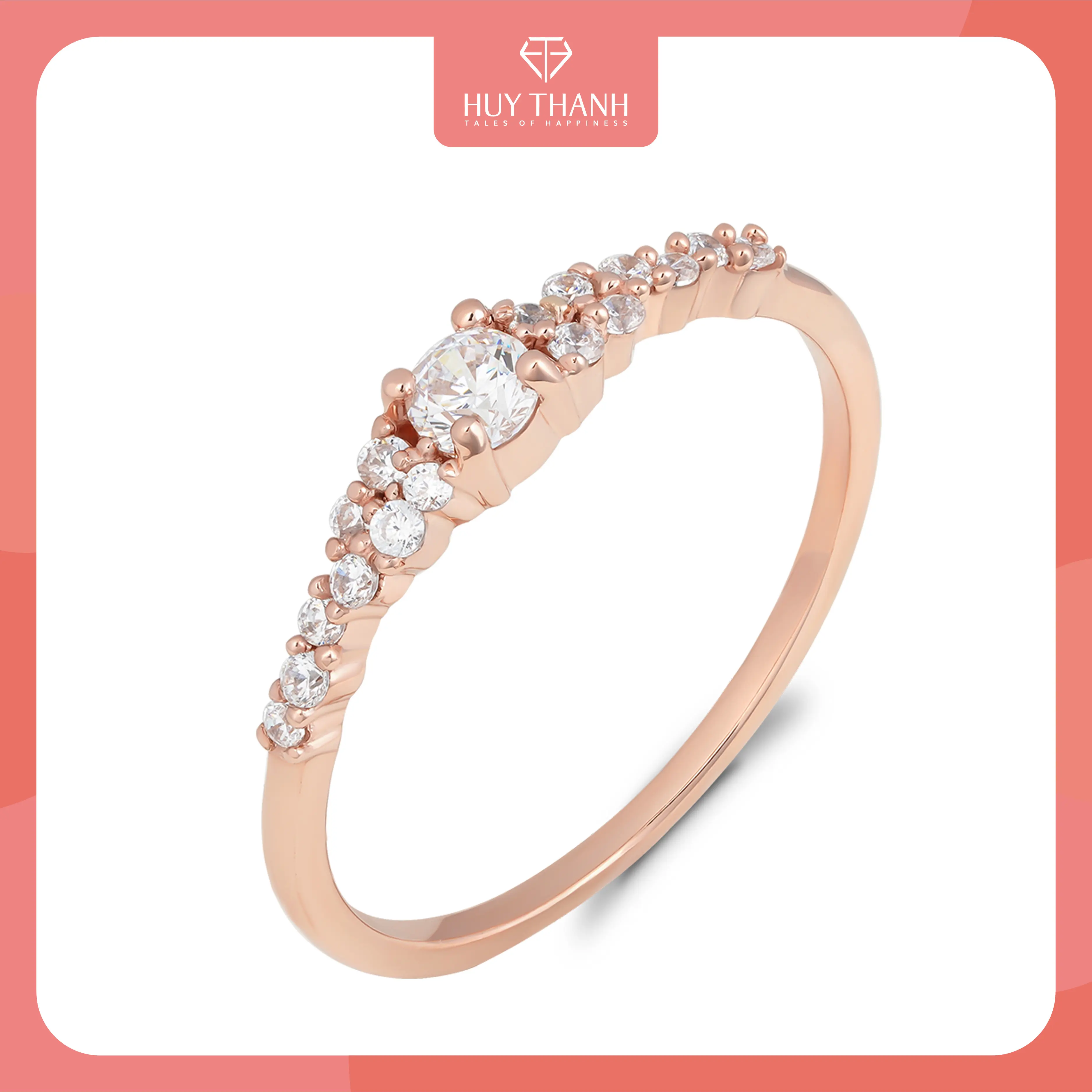 HuyThanhJewelry NLF467 Nhẫn nữ vàng tây 10k Gắn Đá Cz
