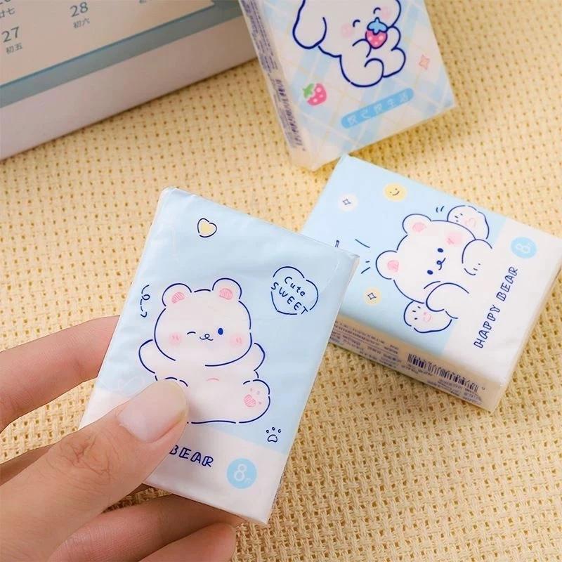  Lốc 9 Gói Khăn Giấy Khô Đa Năng Mini Bỏ Túi Họa Tiết Hoạt Hình Dễ Thương Siêu Cute 