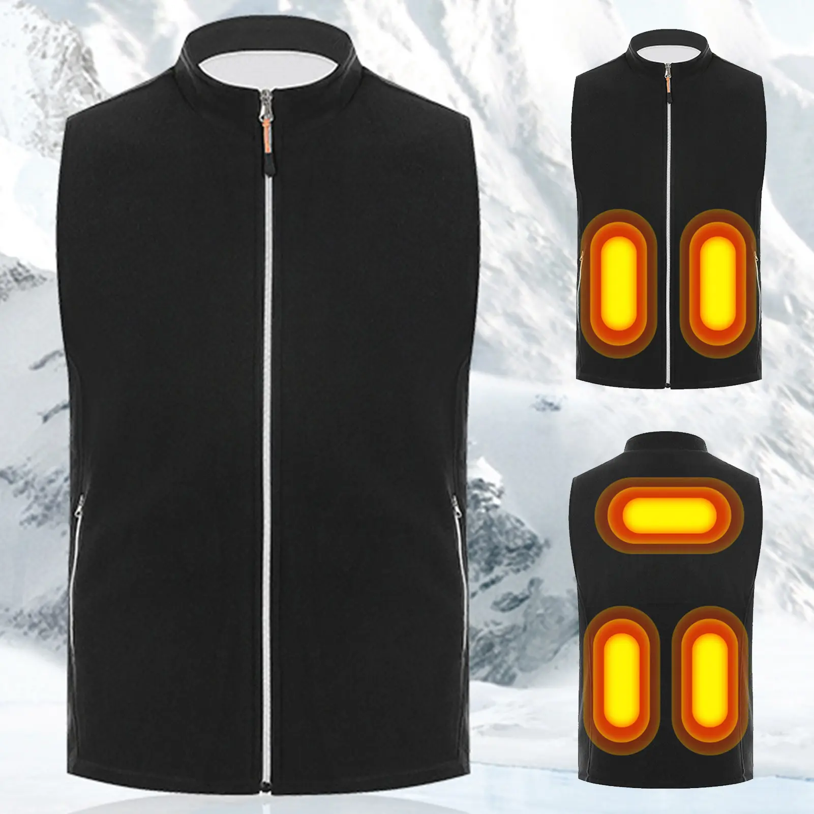 Voidistar-Áo Ghi Lê Sưởi Ấm Ngoài Trời, Áo Ghi Lê Chống Lạnh, Không Tay, USB, Unisex, Mùa Đông