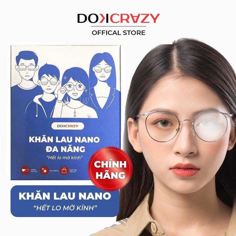 Khăn NANO lau kính chuyên dụng DOKCRAZY chống bám hơi nước, đeo khẩu trang Mắt Kính