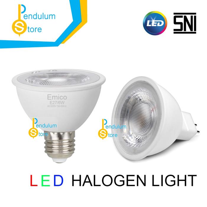 Promo Emico Lampu LED Halogen Light Spotlight 6 Watt AC85-265V 50/60Hz ...