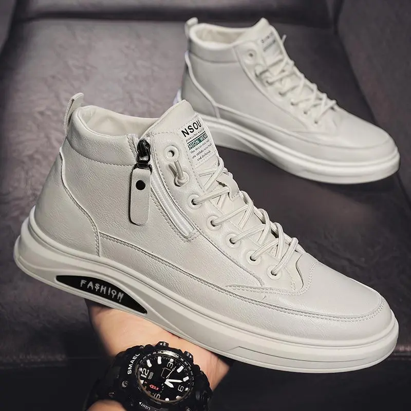 Topeople boots for men sneakers Korean style high-top outdoor hiking men fashion shoes for men sale boots New handsome sneakers 23081910