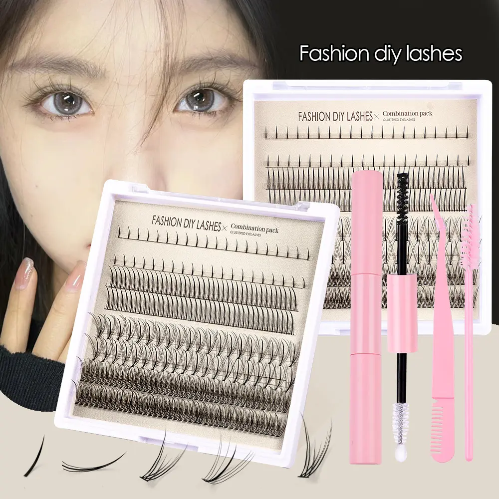 European and American New Barbie DIY Single Cluster False Eyelashes Glue Suit Natural Segmented Grafting Eyelashes Makeup Eyelash Extensions