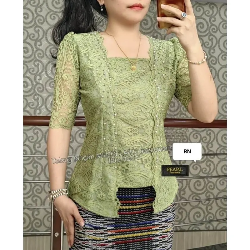 WBM Atasan Kutu Baru Brokat Cewek Nyaman Dipakai Baju Renda Wanita 3
