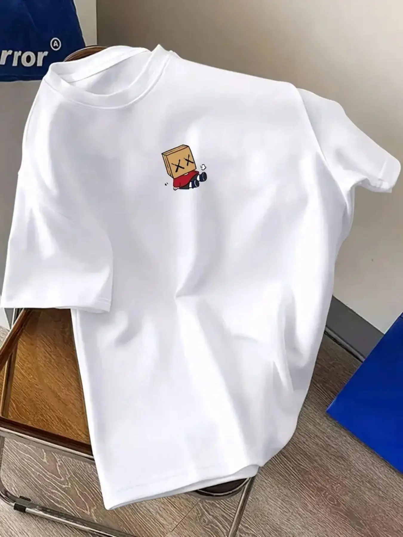Men's Regular Fit Cartoon Graphic Print Round Neck Tee, Casual Fashion Short Sleeve T-shirt, Men's Summer Top for Daily Wear, Clothing
