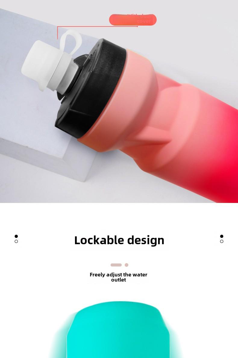 Product Introduction of Gradient Color Bicycle Water Bottle Soft Pp5 Outdoor Cycling Sports Water Bottle 610ml Frosted Squeeze Plastic Water Bottle sport  bottle Tumbler Bottled Mug Cup Portable Reusable 2