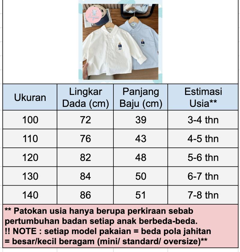 Product Introduction of Kemeja Lengan Panjang Anak 3-8 Tahun Pakaian Anak Laki Laki Atasan Kemeja Putih Biru Anak Cowok 0